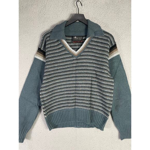 Renee Tener Outlander 100%‎ Wool Sweater V-Neck Pullover Made in Hong Kong M - Picture 3 of 8